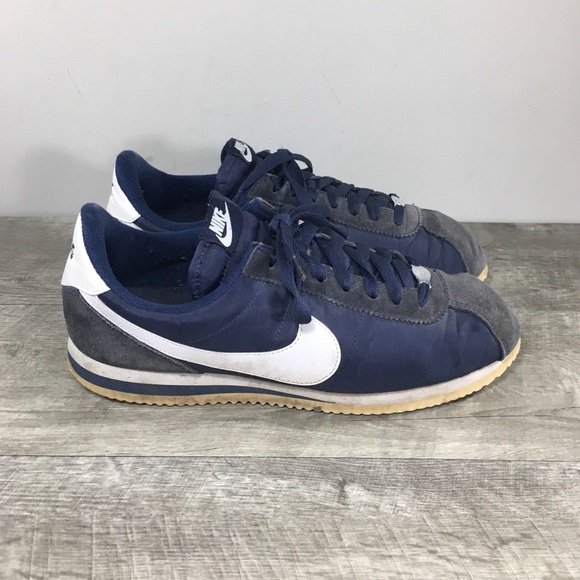 Nike Cortez Basic Nylon Obsidian Running Shoes 819720-411 Mens